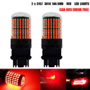 2PCS 3157 144SMD LED Bulbs Flashing Strobe Blinking Lights Brake Tail Stop Lamp