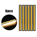 6pcs 12V Waterproof Yellow DRL LED Strip Light Bar Camping Caravan Boat Car COB