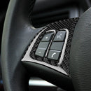 2pcs Carbon Fiber Inner Steering Wheel Switch Trim Fits For BMW X5 E70 2008-2013