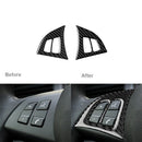2pcs Carbon Fiber Inner Steering Wheel Switch Trim Fits For BMW X5 E70 2008-2013