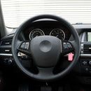 2pcs Carbon Fiber Inner Steering Wheel Switch Trim Fits For BMW X5 E70 2008-2013
