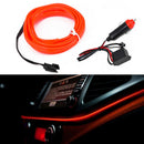 2M DC12V Car LED EL Wire Red Cold Light Lamp Neon Lamp Atmosphere Lights Unique