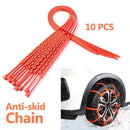 Snow Tire Chain for Car Truck SUV Anti-Skid Emergency Winter Driving 10pcs