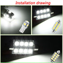 14pcs Universal Car Dome Roof Ceiling Interior Reading Light Trunk Lamp White