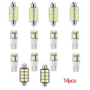 14pcs Universal Car Dome Roof Ceiling Interior Reading Light Trunk Lamp White