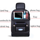 Universal Black Car Seat Back Multi-Pocket Leather Storage Bag Organizer Holder