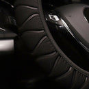36-40cm Car Steering Wheel Cover Microfiber Sponge Breathable Anti-slip Black