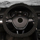 36-40cm Car Steering Wheel Cover Microfiber Sponge Breathable Anti-slip Black