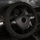 36-40cm Car Steering Wheel Cover Microfiber Sponge Breathable Anti-slip Black
