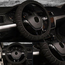 36-40cm Car Steering Wheel Cover Microfiber Sponge Breathable Anti-slip Black