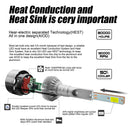 2Pcs H4 9003 LED Headlight Car Headlamp Bulbs 4000lm 36W High Low Beam