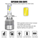 2Pcs H4 9003 LED Headlight Car Headlamp Bulbs 4000lm 36W High Low Beam