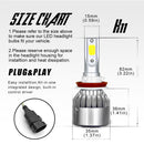 2Pcs H11/H8/H9 Car LED Headlight Fog Light Bulbs Hi/Lo Beam 6000K 4000LM