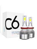 2Pcs H11/H8/H9 Car LED Headlight Fog Light Bulbs Hi/Lo Beam 6000K 4000LM