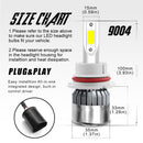 1 Pair Car Headlight Bulbs All-In-One LED Conversion Kit with COB Chip 6000K