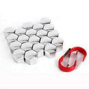 20Pcs  Hex Universal Chrome Wheel Nut Screw Bolt Cover Caps 2 tool Newest Useful