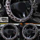 Car Luxury Leopard Print Fashionable Plush Universal Car Steering Wheel Cover