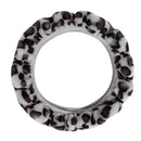 Automotive Leopard Print Plush Elastic Section Non-slip Steering Wheel Cover