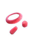 1 Set Soft Fluffy Plush Car Steering Wheel Cover Gear Shift Snowy Warm Wool New