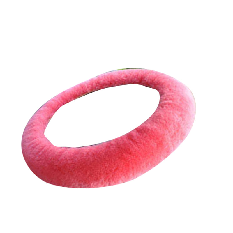1 Set Soft Fluffy Plush Car Steering Wheel Cover Gear Shift Snowy Warm Wool New