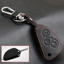 1Pcs Leather Car Key Cover FOB Case 3-Button for Alfa Romeo Giulietta MiTo 147