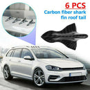 6x Car Shark Fin Antenna Auto Roof Cover Carbon Fiber Aerial Radio Signal Decor