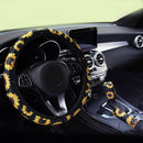 3PCS/Set New Unique Sunflower Auto Car Steering Wheel Handbrake Gearshift Cover