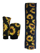 3PCS/Set New Unique Sunflower Auto Car Steering Wheel Handbrake Gearshift Cover
