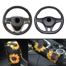 3PCS/Set New Unique Sunflower Auto Car Steering Wheel Handbrake Gearshift Cover