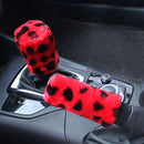 3x Steering Wheel Cover Handbrake Gear Shift Cover Plush Fuzzy Leopard New
