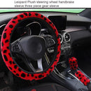 Car Auto Steering Wheel Cover Handbrake Handle Gearshift 3-In-1 Leopard Hot