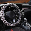 3XSteering Wheel Handbrake Gearshift Car Fuzzy Plush Leoaprd Cover Comfortable