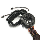 Carving Prayer Crafts Chinese Fengshui Car Pendant Ebony Wood Dragon Sculpture