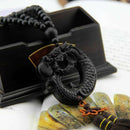 Carving Prayer Crafts Chinese Fengshui Car Pendant Ebony Wood Dragon Sculpture