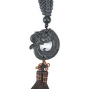 Carving Prayer Crafts Chinese Fengshui Car Pendant Ebony Wood Dragon Sculpture