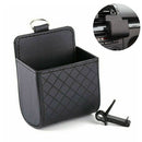 Car Air Vent Leather Pouch Storage Bag with Hook for Keys Coin Cellphone Glasses