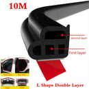 Car Seal Strip Protector Door Guard Double Layer 10M L-type Molding Hood Trim