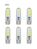 6Pcs T10 W5W Car LED Sidelight Silica Gel Parking Lamp Trunk Marker 12SMD-2835