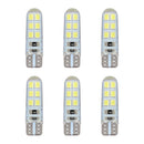 6Pcs T10 W5W Car LED Sidelight Silica Gel Parking Lamp Trunk Marker 12SMD-2835