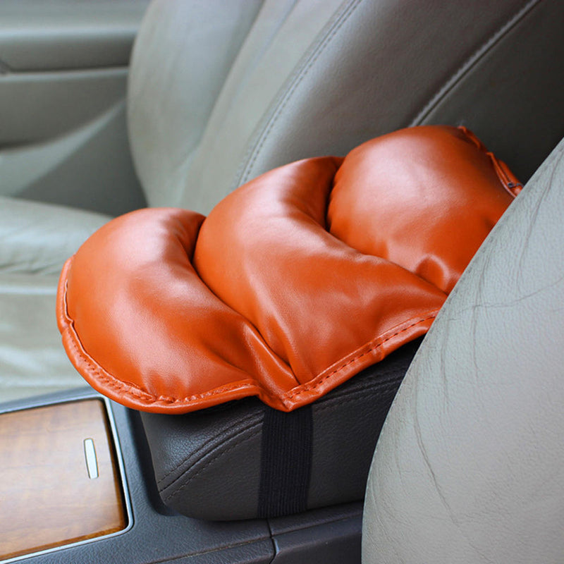 1 x Car Auto Console Box Mat Cover Universal Leather Armrest Pad Protector Brown