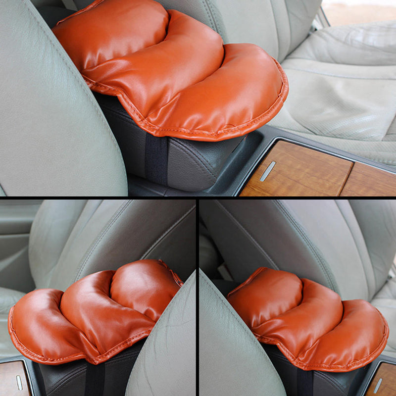 1 x Car Auto Console Box Mat Cover Universal Leather Armrest Pad Protector Brown
