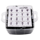620 pcs Quality Buckle Car Push Pin Rivet Clips Door Panel Fasteners Set New