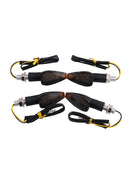 4Pcs/Set Black Turn Signal LED Dual Sports Motorcycle Bike Light Blinker