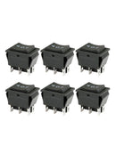6Pcs 6-Pin ON/OFF/ON Mini Momentary Rocker Switch For 16A/250VAC 20A/250VAC