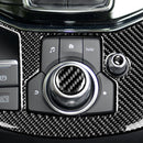 2x New Car Volume Button Trim Carbon Fiber Knob Cover Trims For Mazda