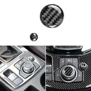 2x New Car Volume Button Trim Carbon Fiber Knob Cover Trims For Mazda