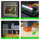 XTOOL P1030245 D1-10W High Accuracy DIY Laser Engraving & Cutting Machine + Rotary Attachment + Raiser Kit