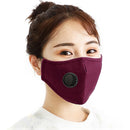 5 PCS for Men Women Washable Replaceable Filter Breath-Valve PM2.5 Dustproof Face Mask(Dark Red)