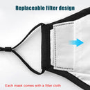 5 PCS for Men Women Washable Replaceable Filter Breath-Valve PM2.5 Dustproof Face Mask(Dark Red)