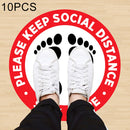 10 PCS Self-adhesive Waterproof PVC Epidemic Prevention Social Distance Floor Stickers, Lengthï¼š24cm